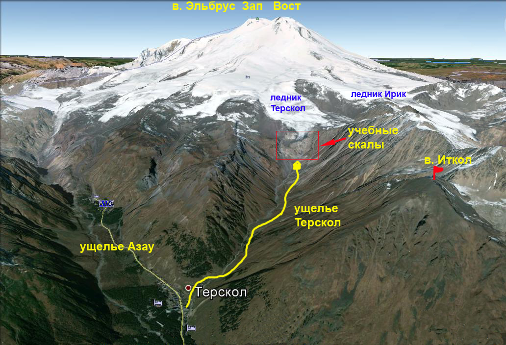 Карта эльбруса и приэльбрусья