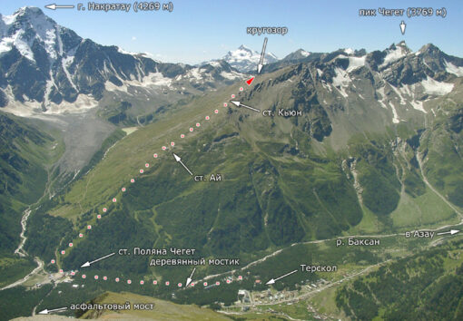 Восхождение на пик Чегет (3769 м) (Малый Донгуз-Орун) (1Б)