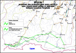 Карта. Пределы пограничной зоны, пятикилометровой полосы