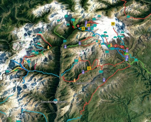 Некоторые туристические маршруты по КБР